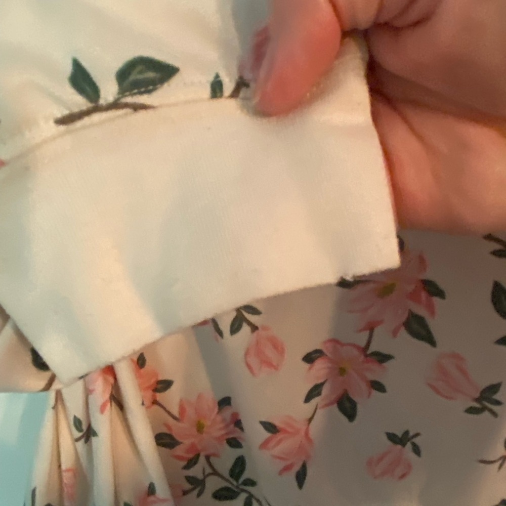Draper James Women’s 2XL Beige Natalie Magnolia Floral Long Sleeve Shirt - Picture 7 of 8